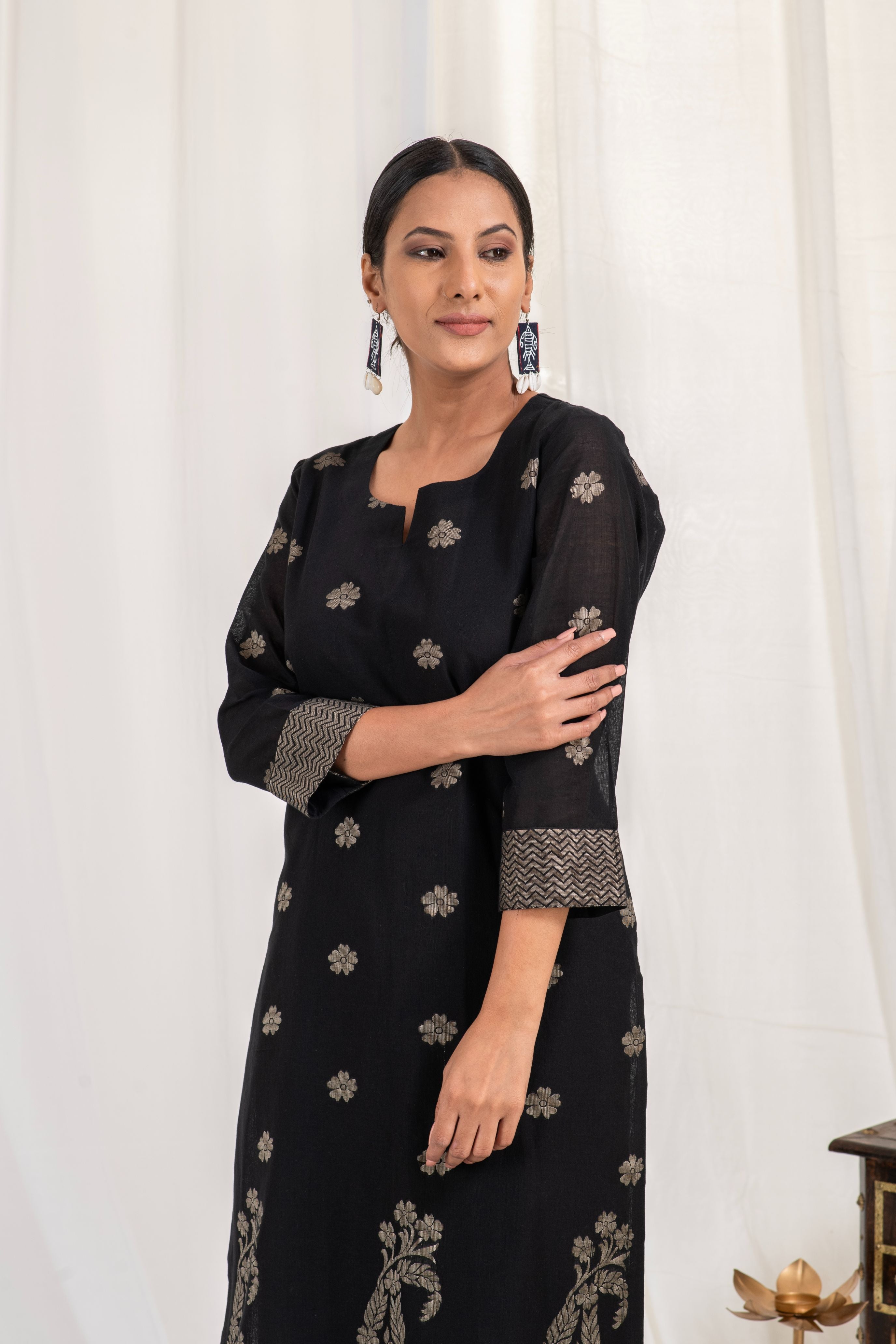 Fine Cotton Jamdani Motif Dupatta Suit SH 02