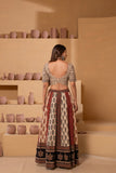 Ajrakh handblock Pure Cotton Flaired Lehnga Set AJ27