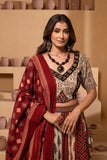 Ajrakh handblock Pure Cotton Flaired Lehnga Set AJ27
