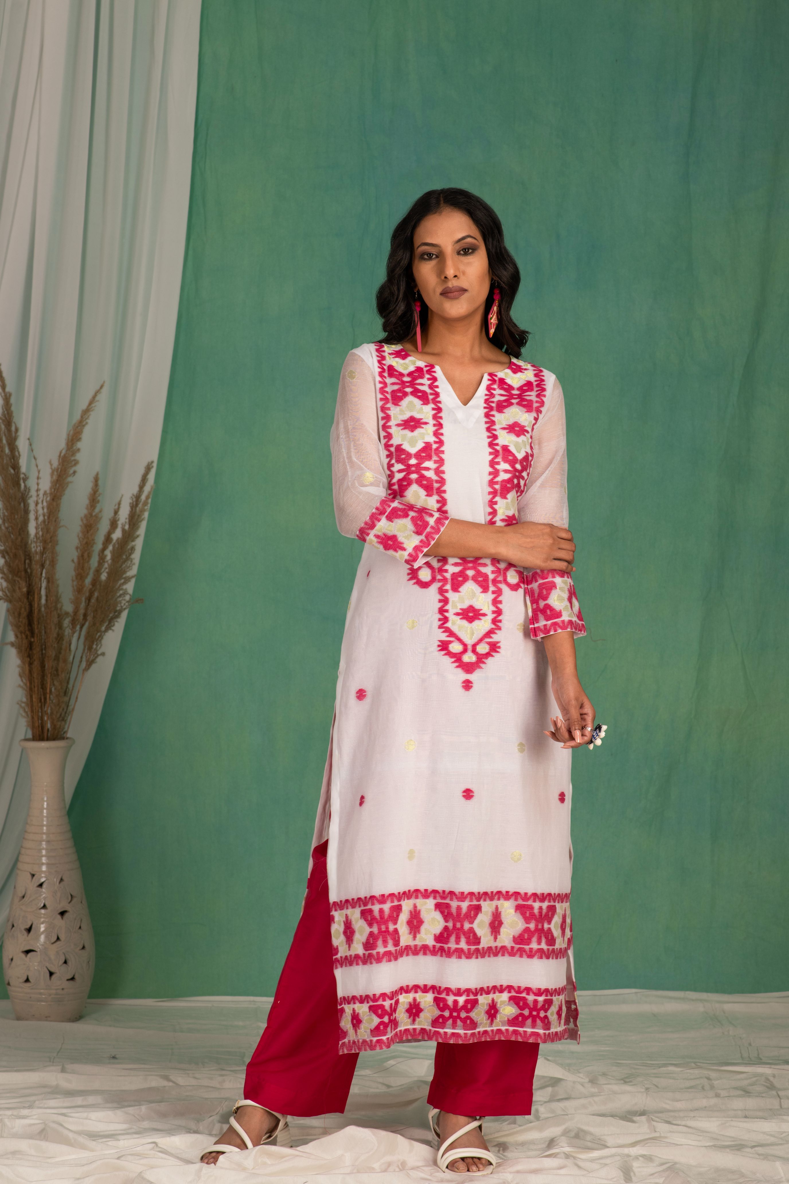 Fine Jamdani Classic Dupatta Suits JD 22