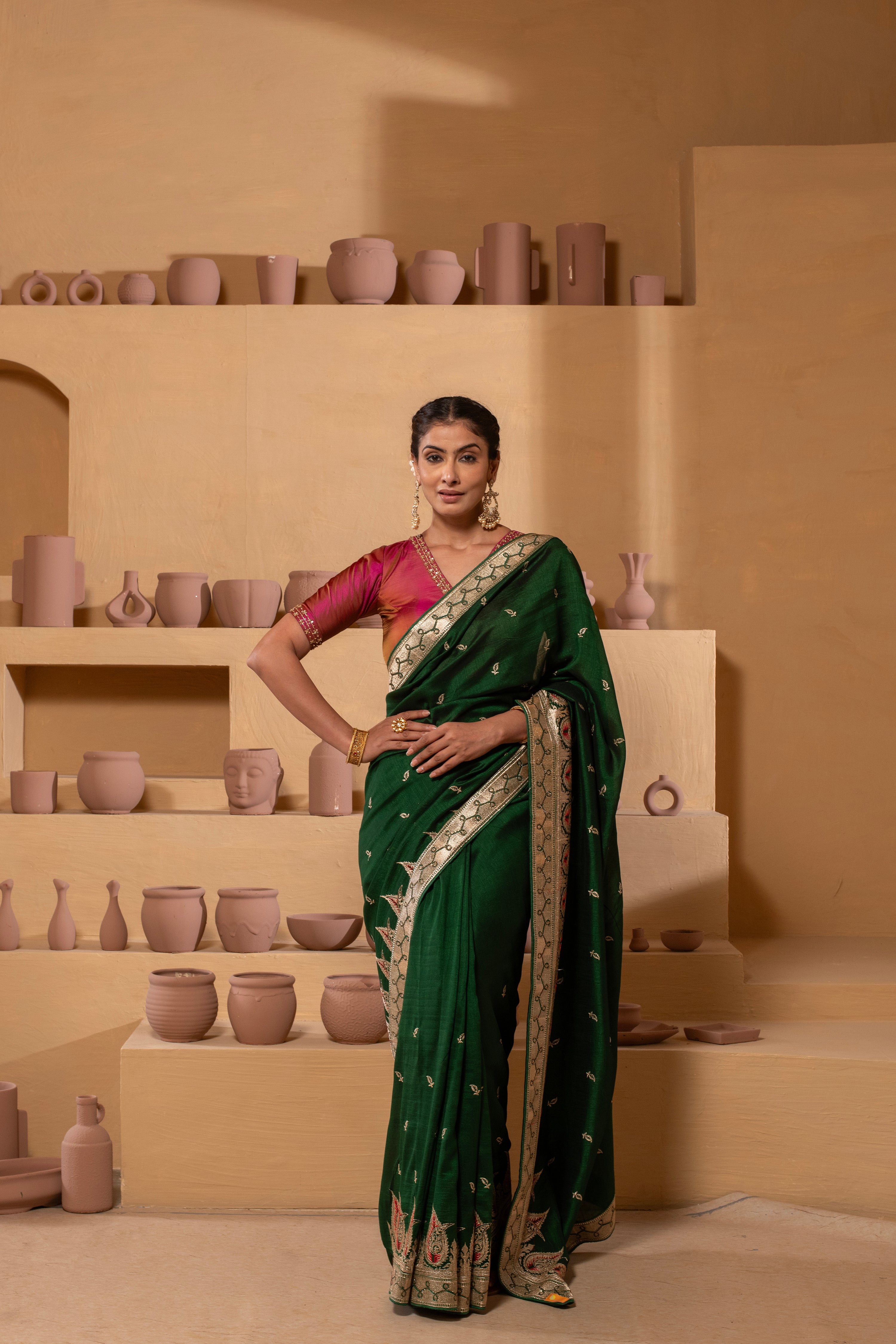 Celestial beauty saree with heavenly ethereal designs