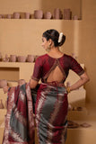Silk blouse with embroidered back with a boori design