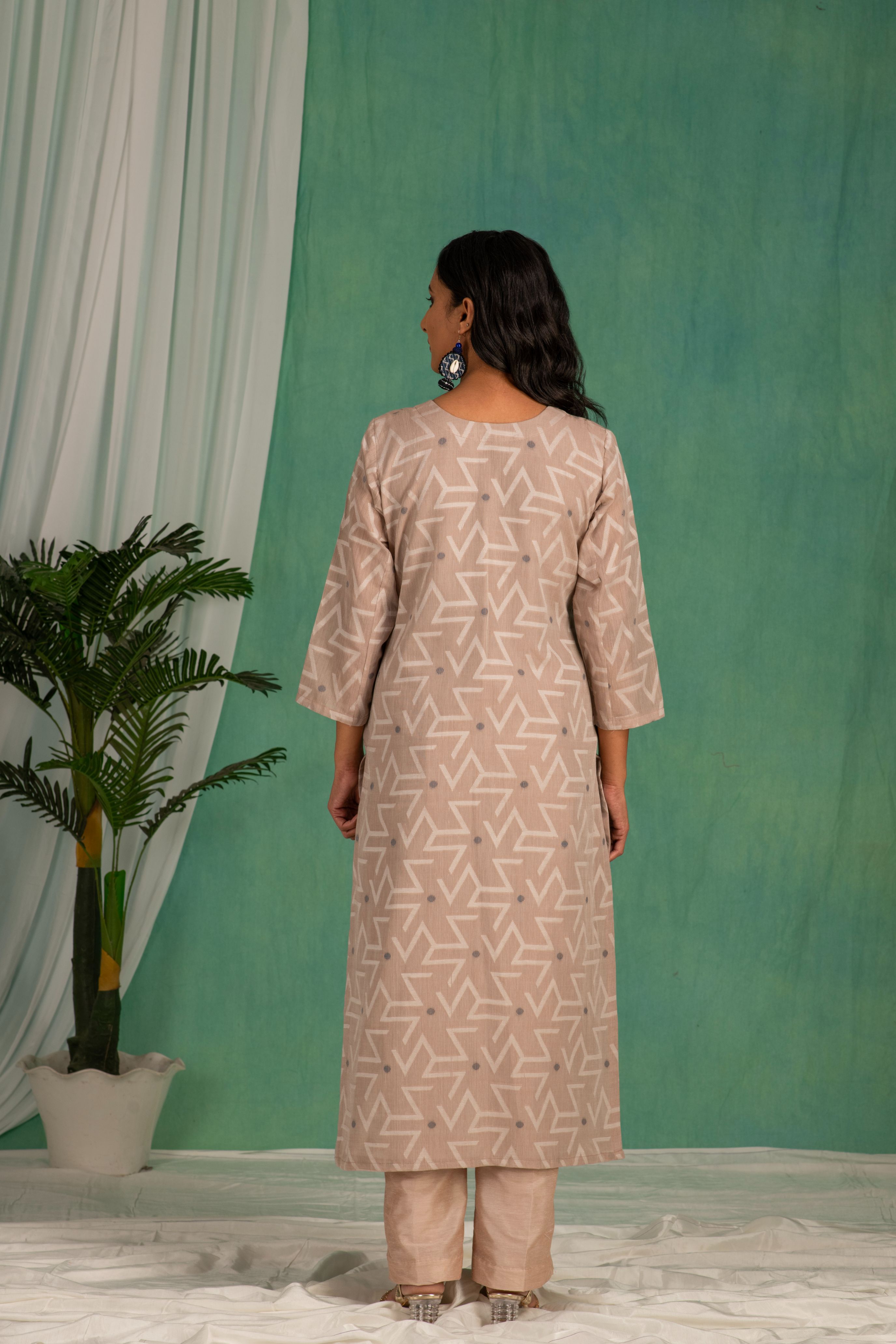 Fine Cotton Jamdani Motif Dupatta Suit SH 06
