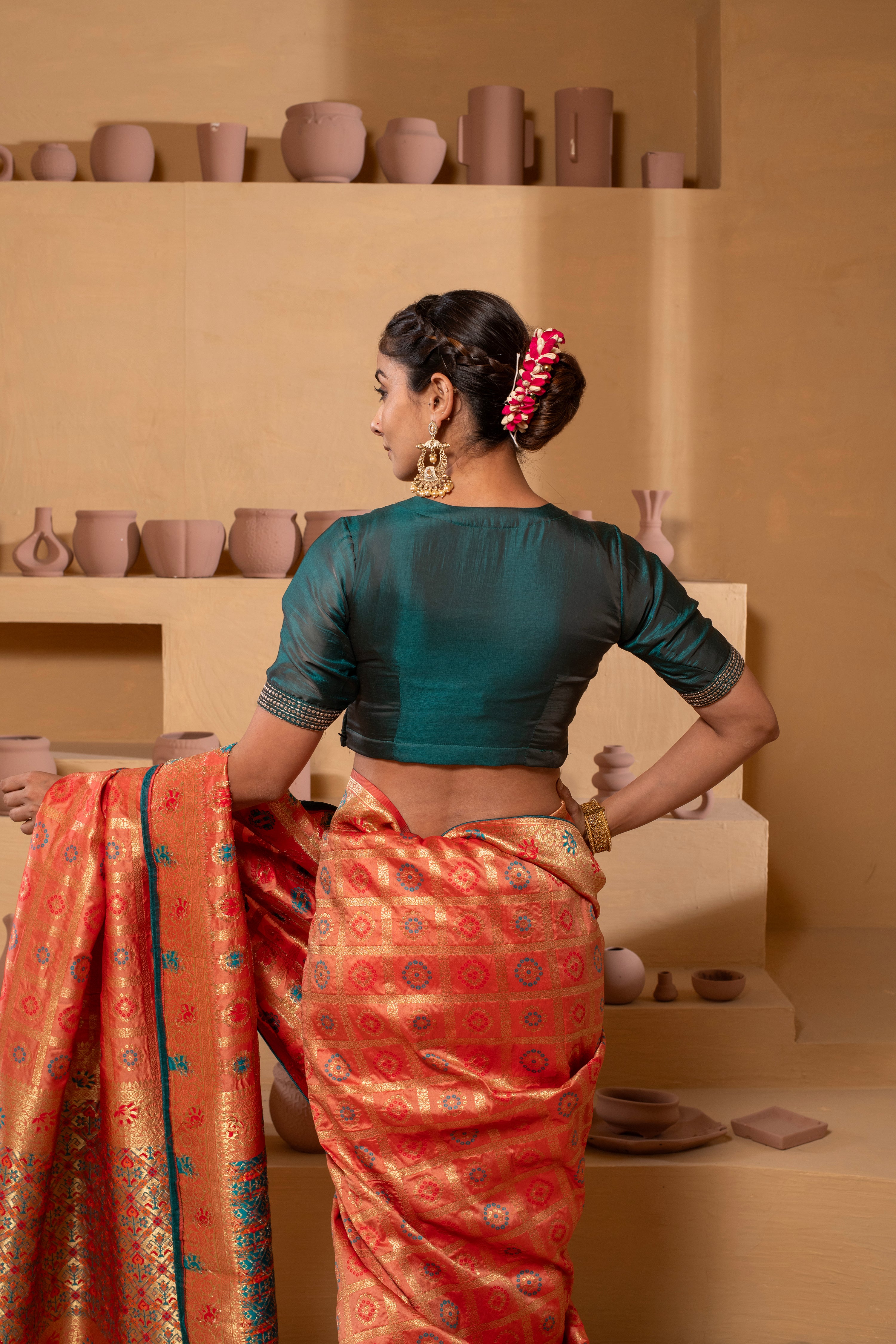 Silk blouse with touch of modern