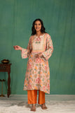 Printed muslin kurta pant set