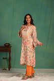 Printed muslin kurta pant set