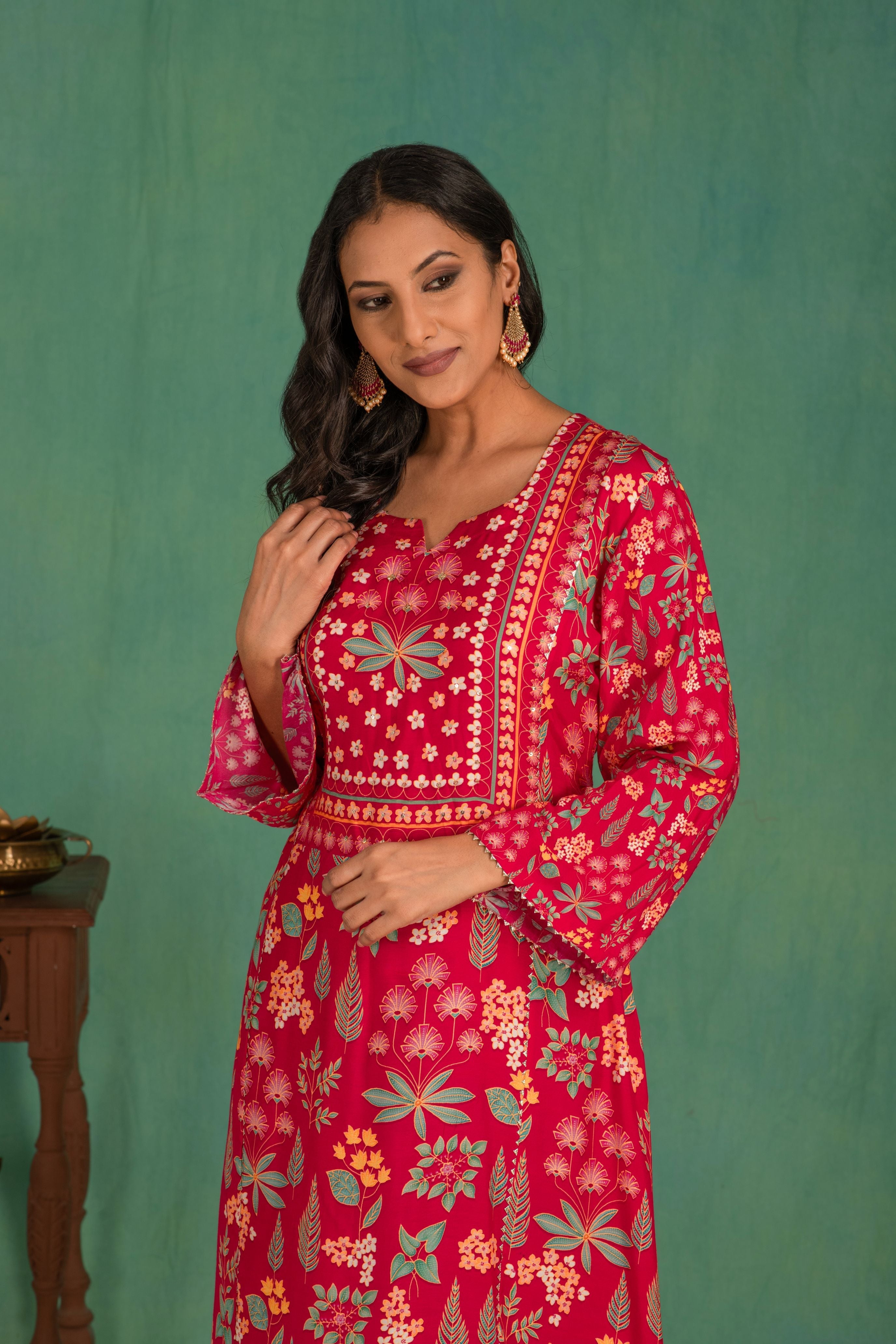 Printed muslin kurta pant set