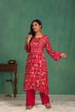 Printed muslin kurta pant set