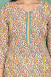 White multi color floral printed kurta and palazzo set JOLLY18