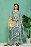 Blue white printed kurta and palazzo set JOLLY4