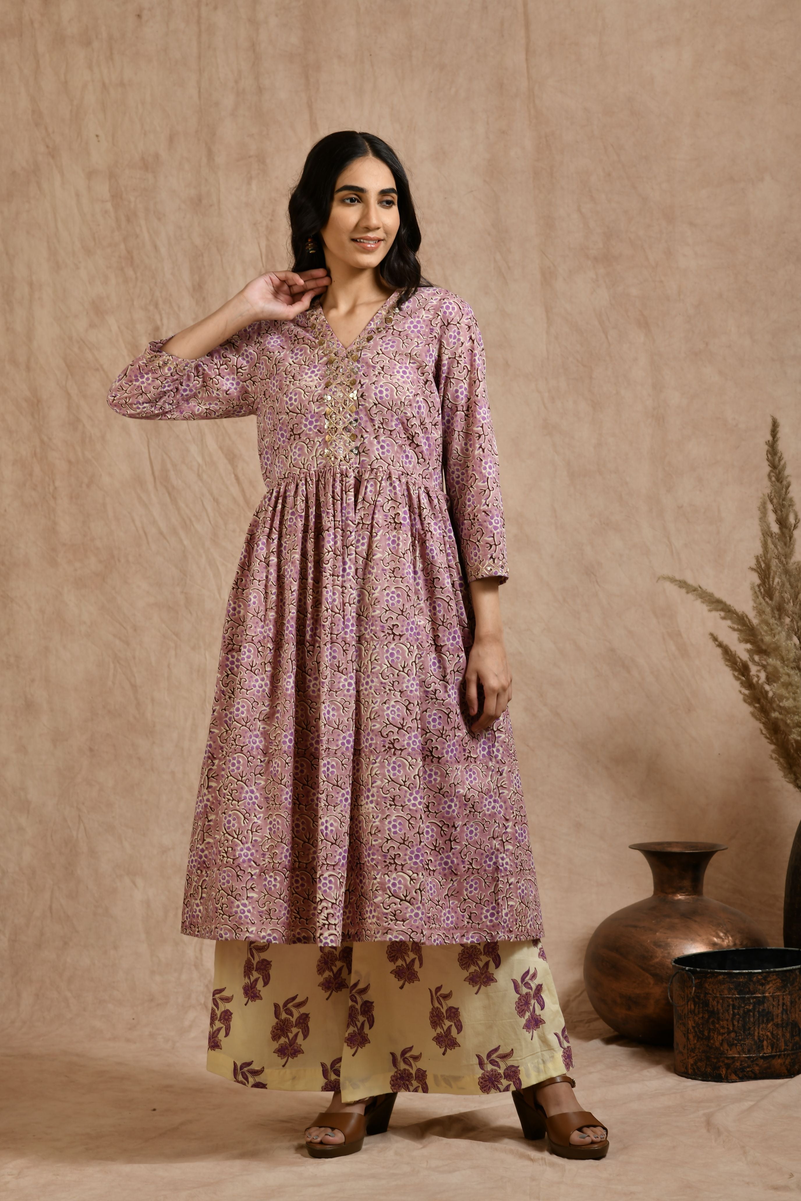 Premium cotton embroidered jaipuri print dupatta set JOLLY14