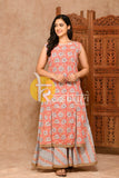 Light rust printed kurta with skirt set JOLLY1