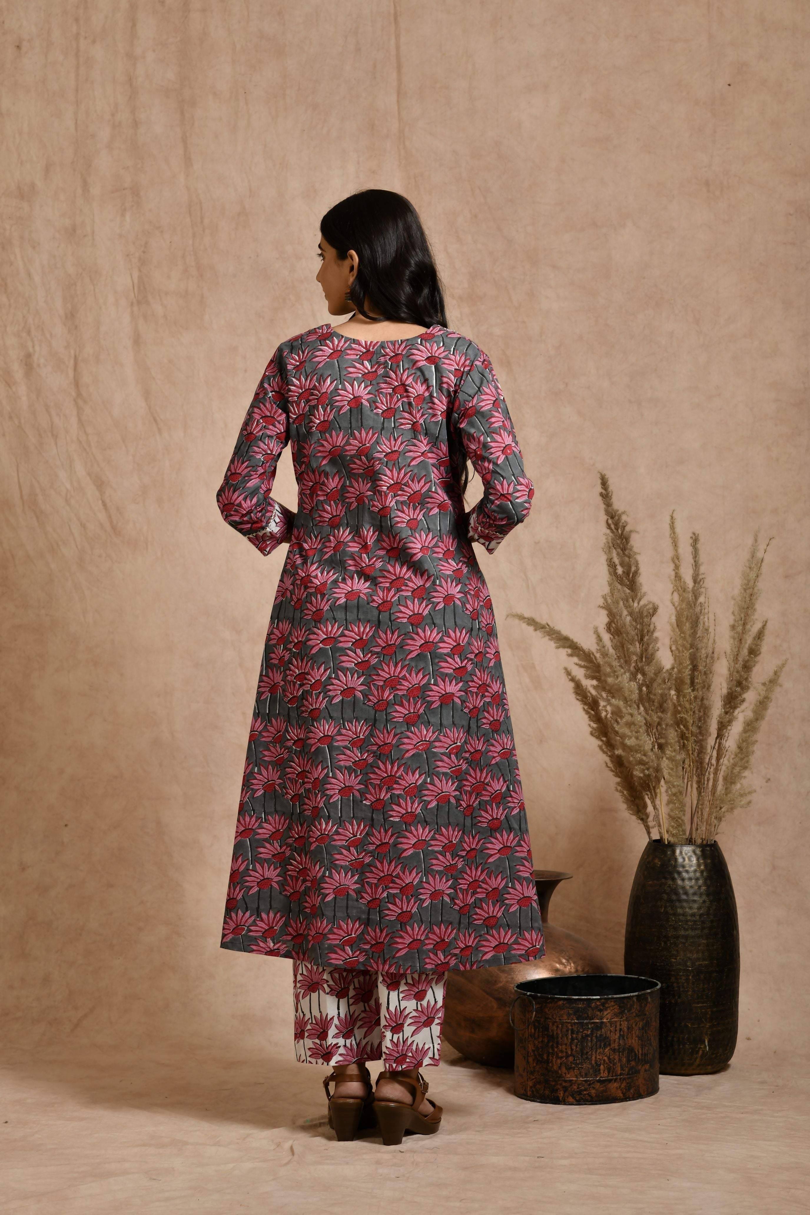 Premium cotton embroidered jaipuri print dupatta set JOLLY16