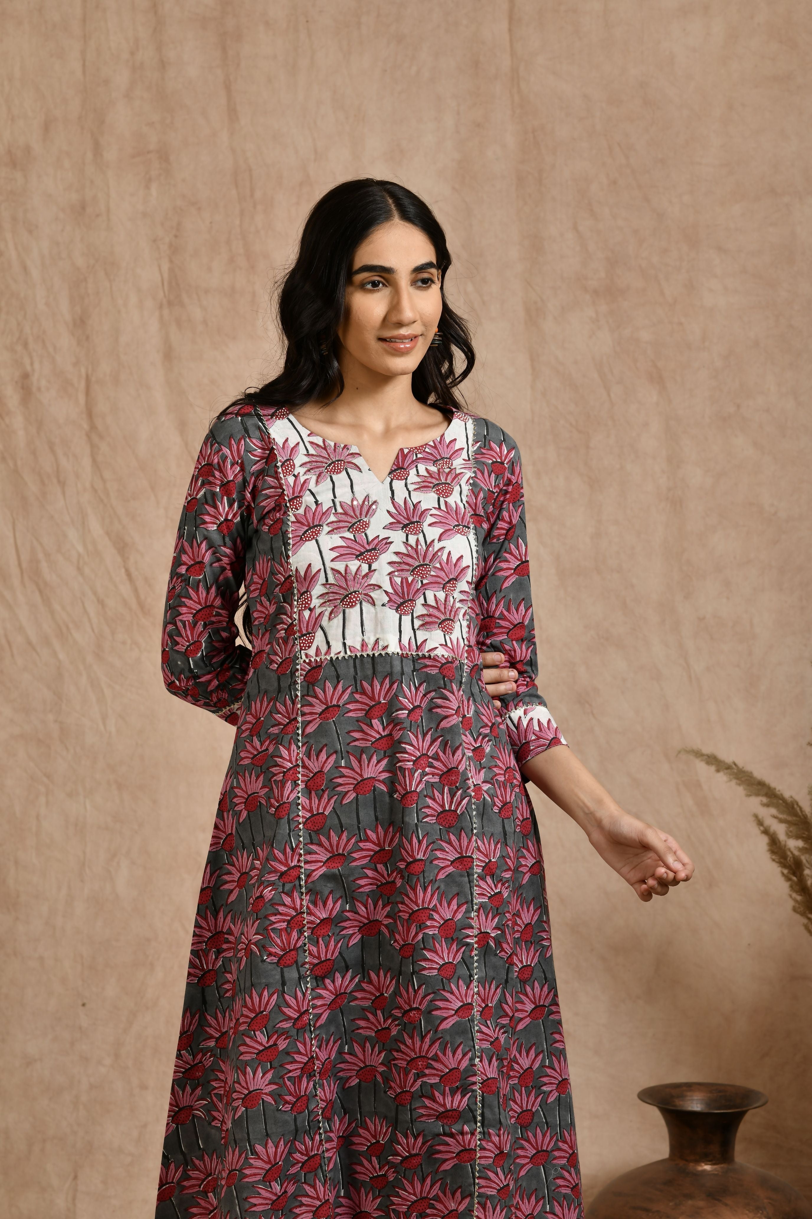 Premium cotton embroidered jaipuri print dupatta set JOLLY16