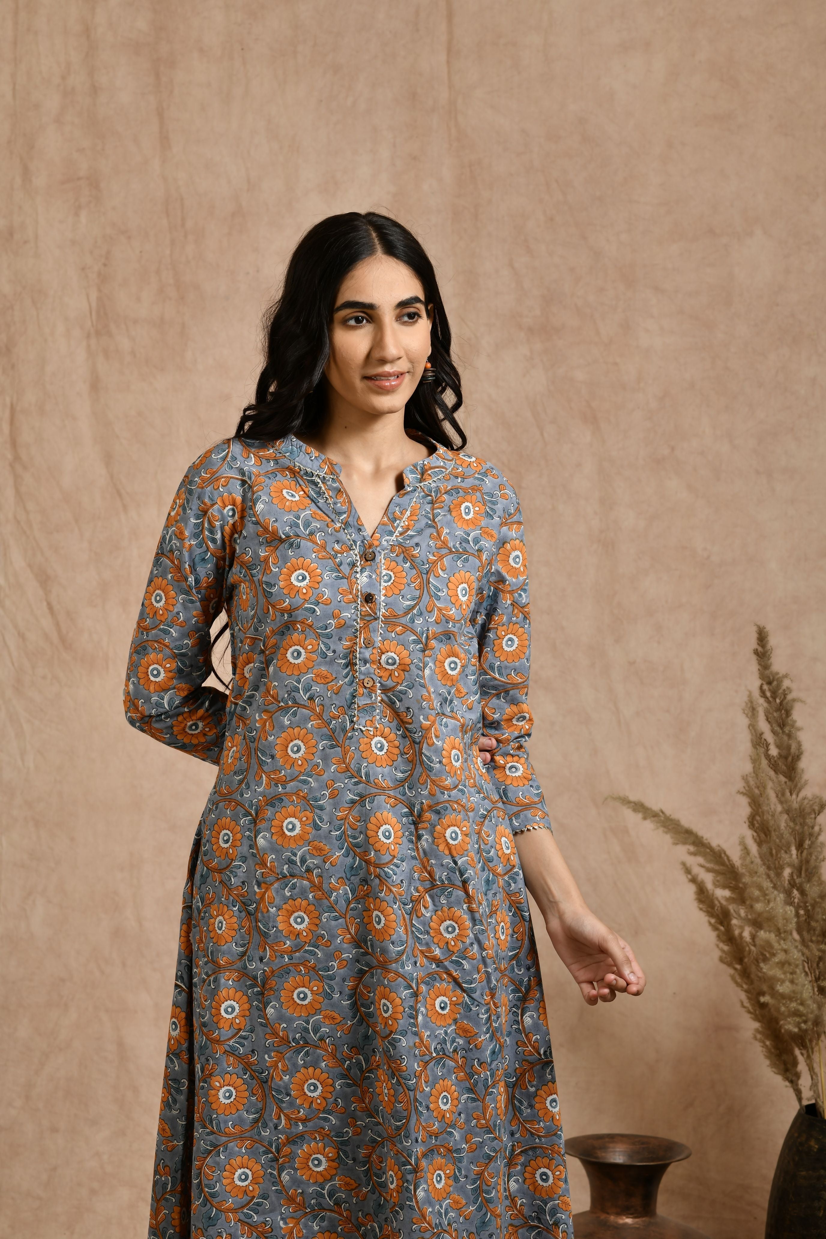 Premium cotton embroidered jaipuri print dupatta set JOLLY12