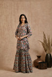 Premium cotton embroidered jaipuri print dupatta set JOLLY2