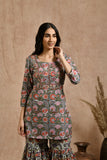 Premium cotton embroidered jaipuri print dupatta set JOLLY2