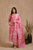 A Fine Jamdani classic kurta Pant Set With Dupatta JD 08