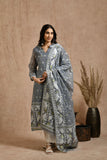 Fine Jamdani Classic Kurta Pant Set With Dupatta JD 14