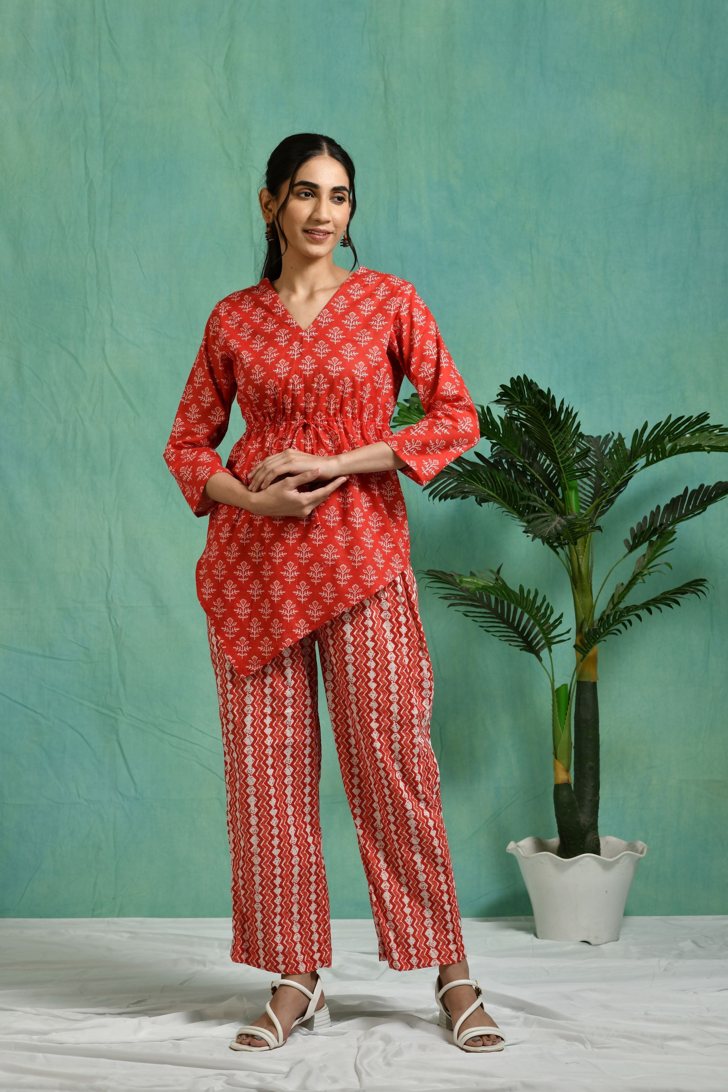 Printed cotton co-ord set
