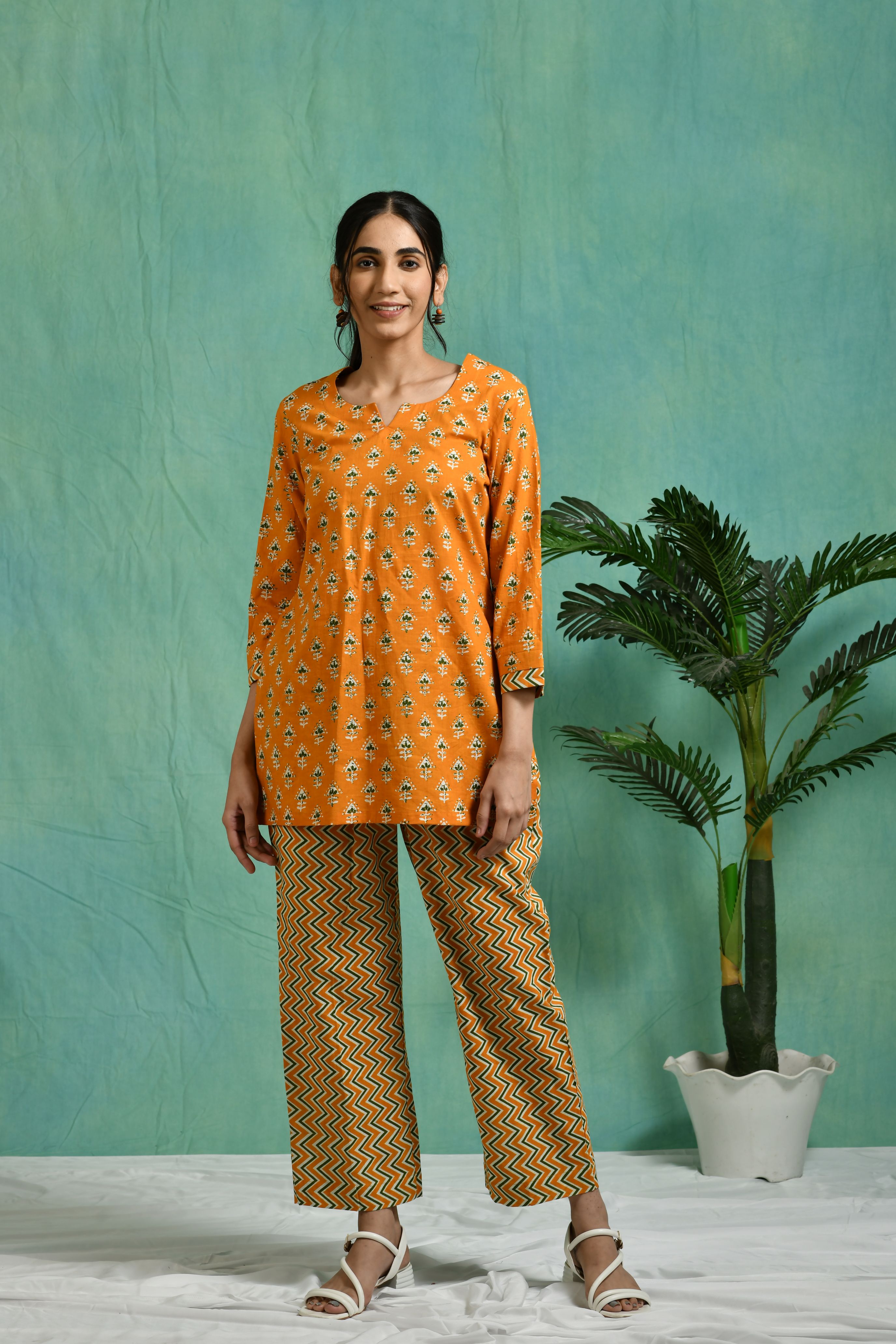Printed cotton co-ord set