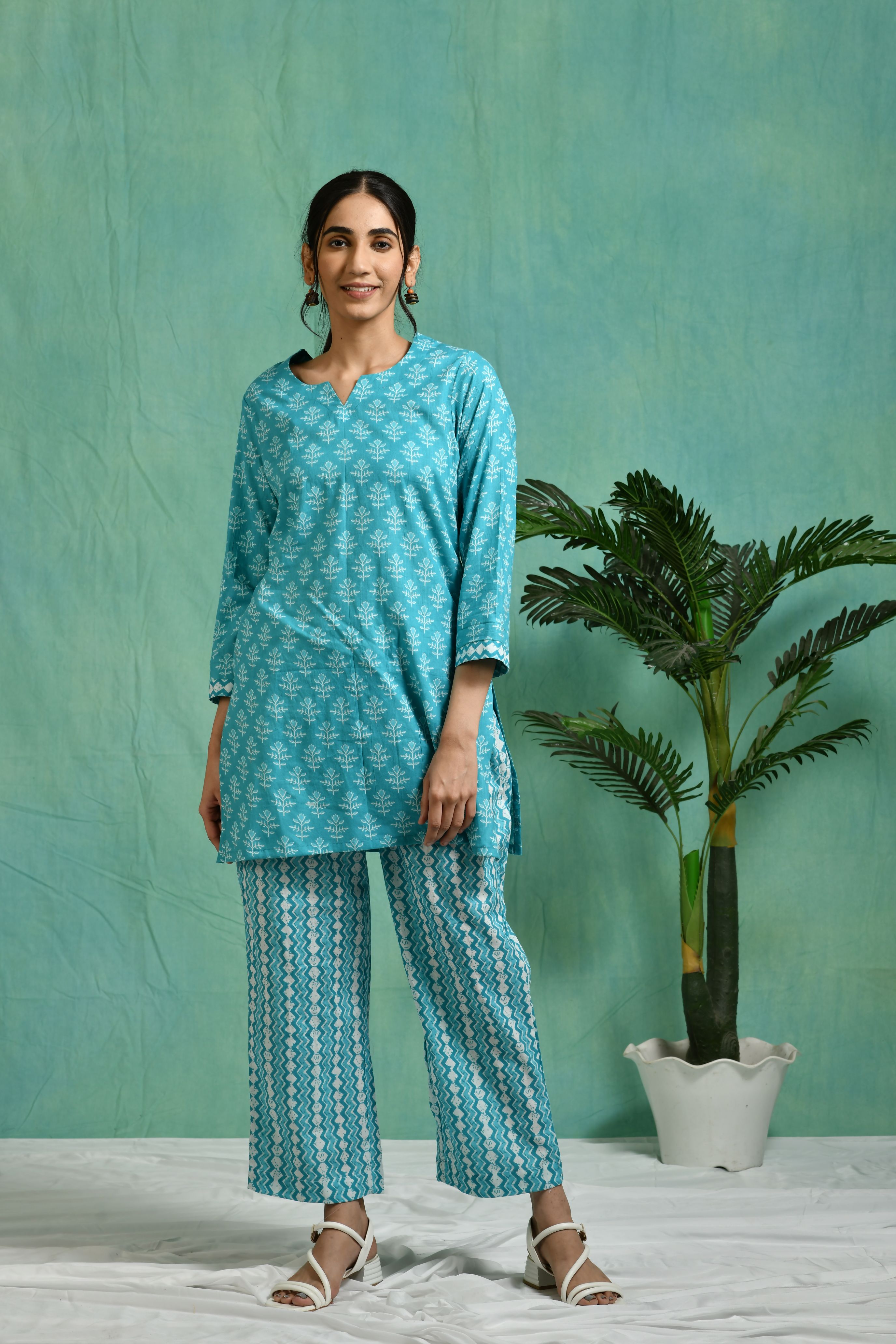 Printed cotton co-ord set