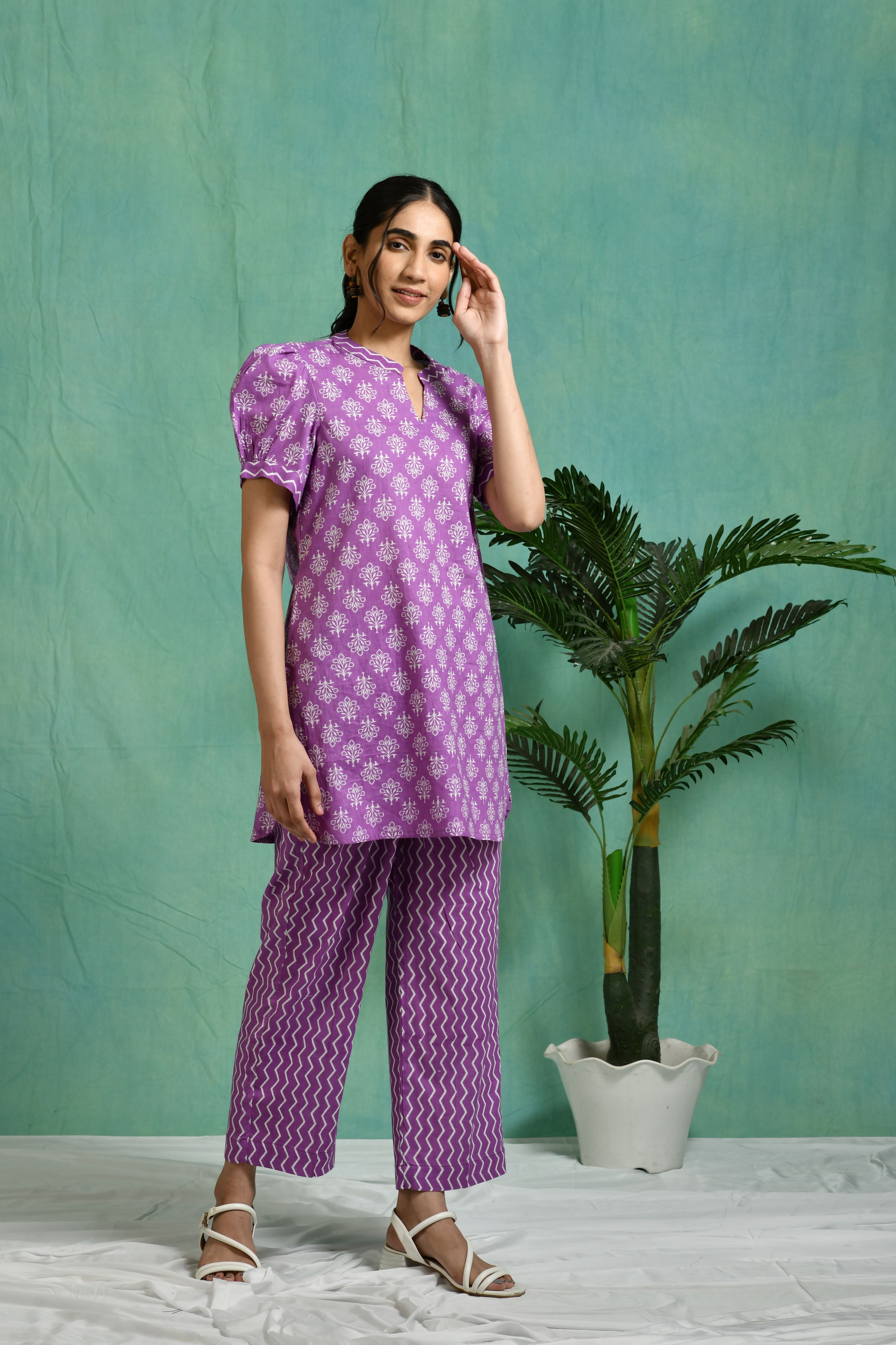 Printed cotton co-ord set