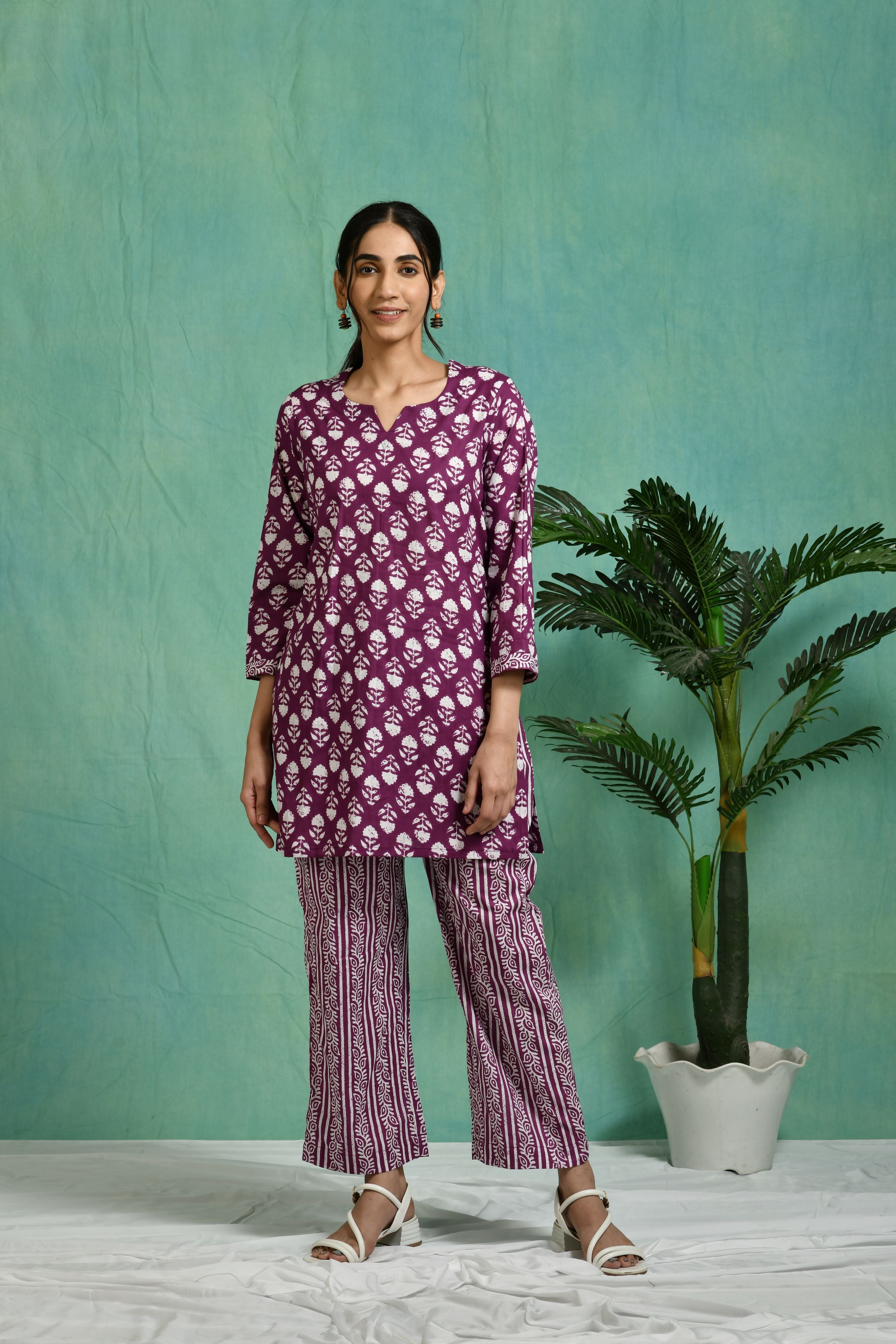 Printed cotton co-ord set