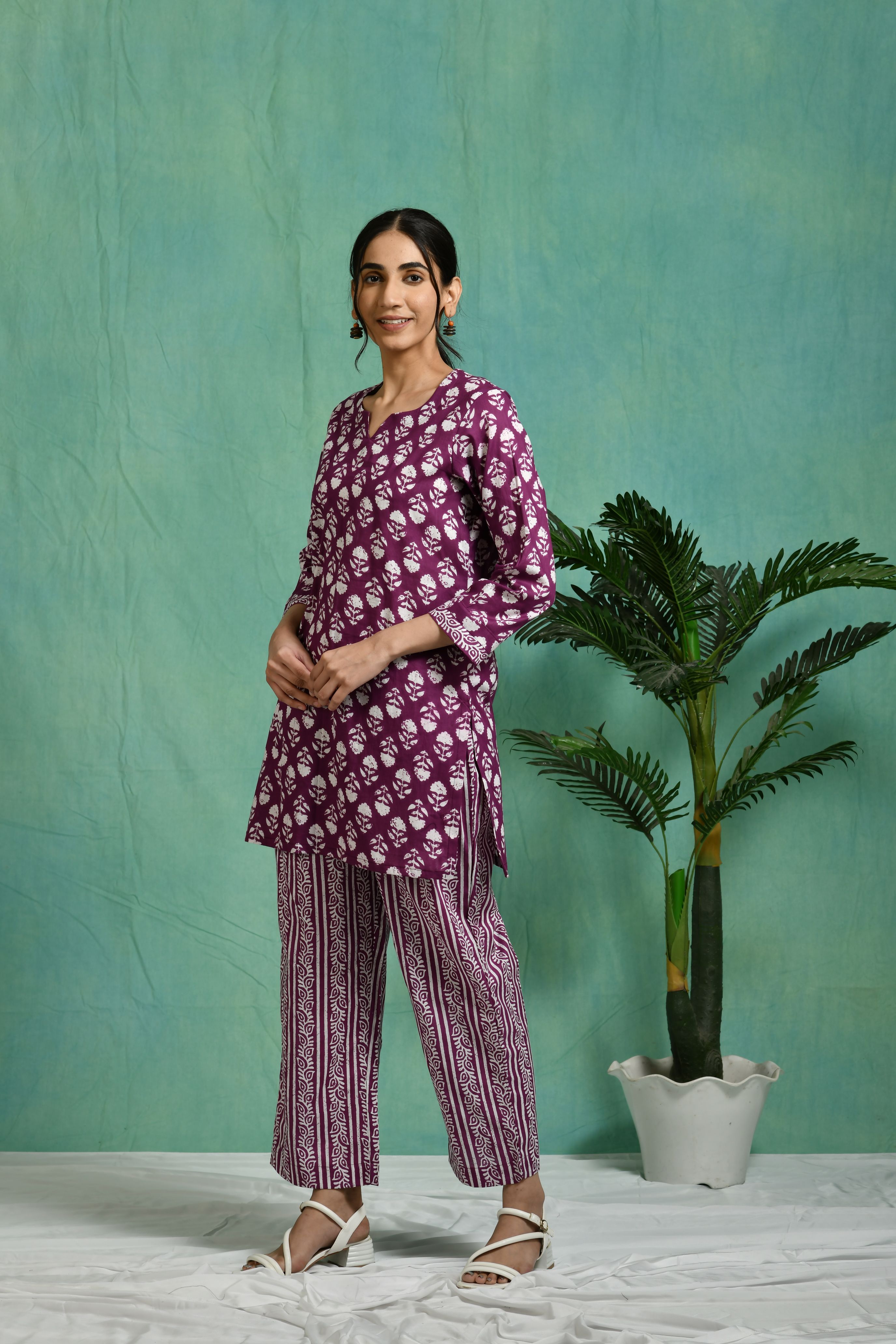 Printed cotton co-ord set