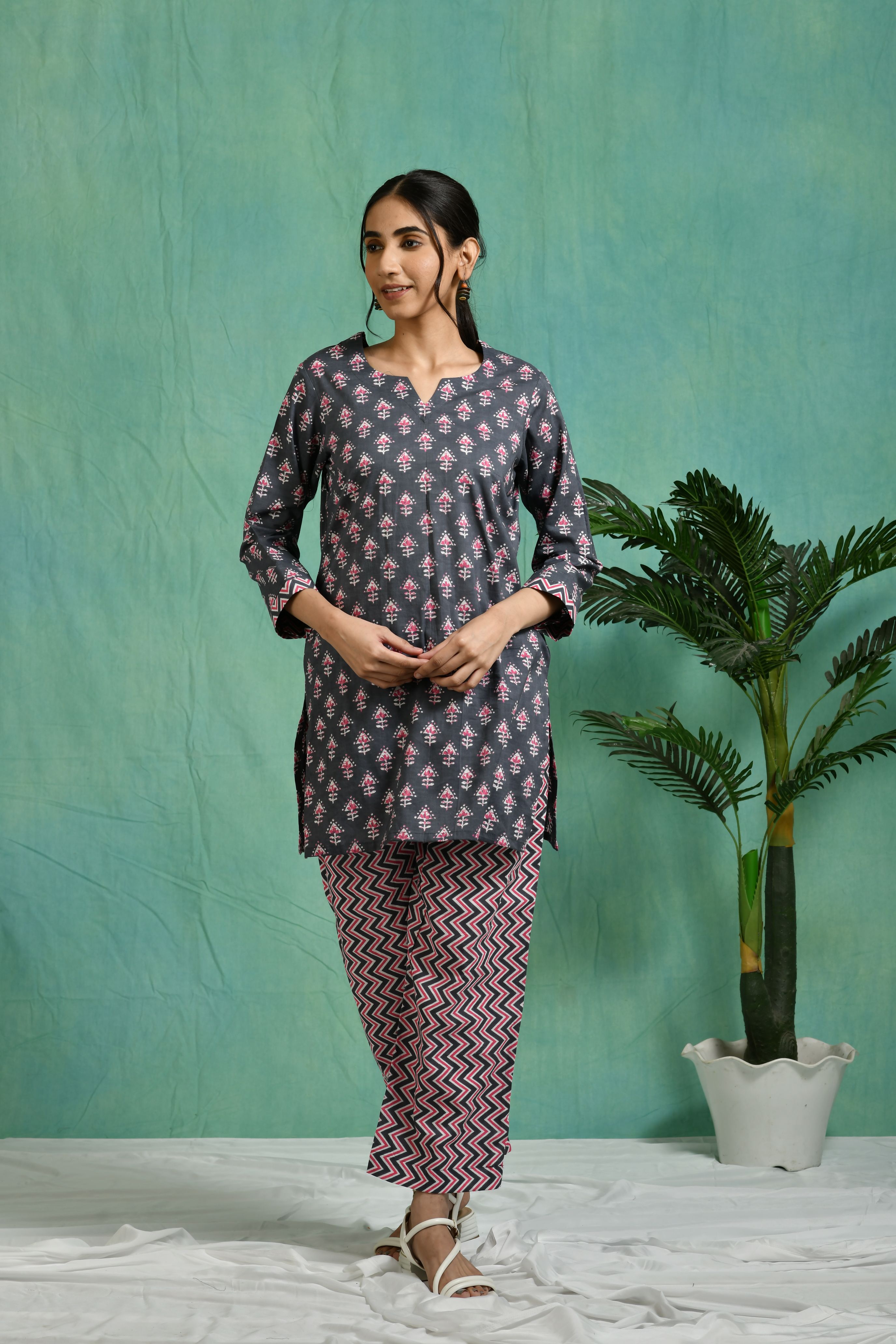 Printed cotton co-ord set