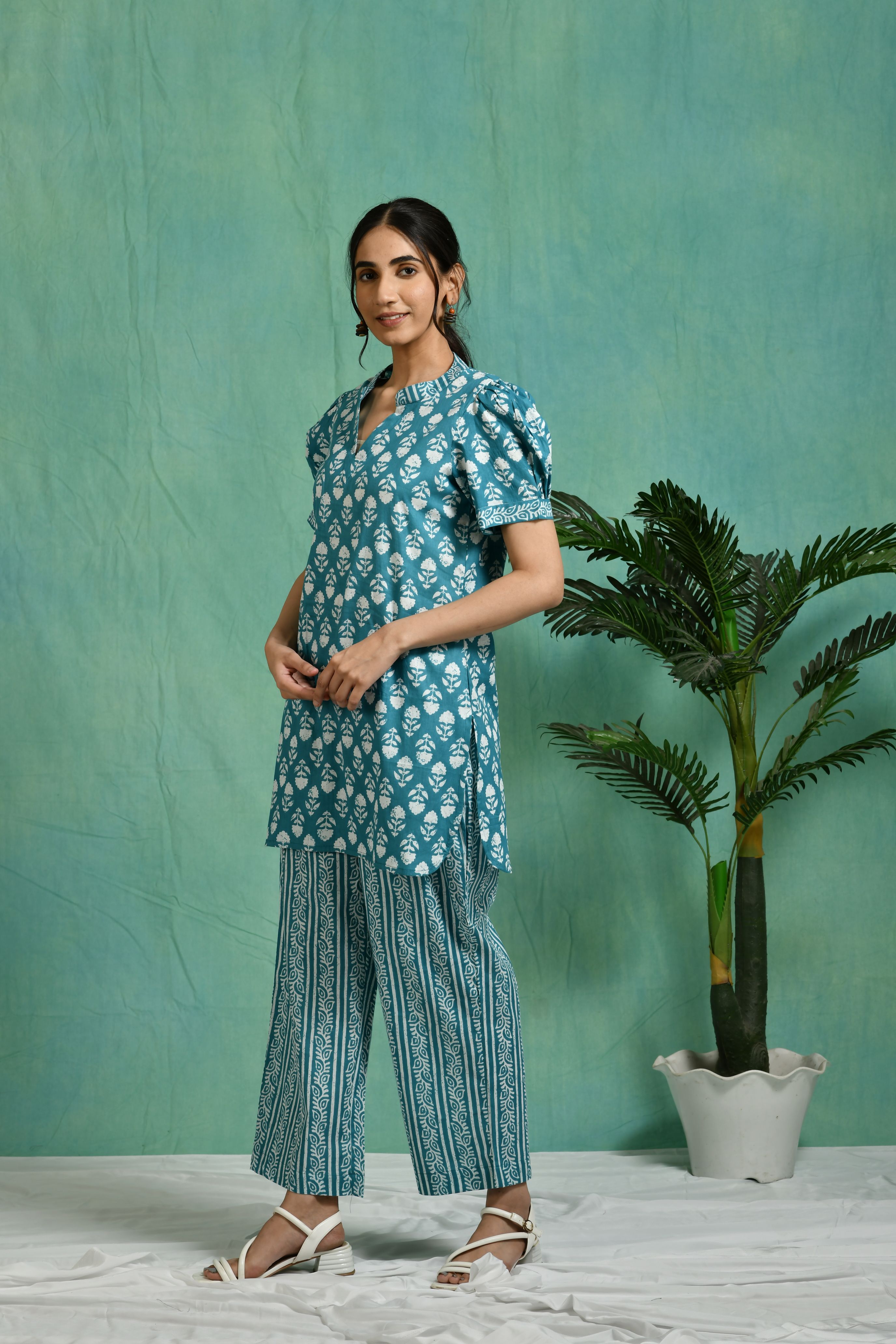 Printed cotton co-ord set