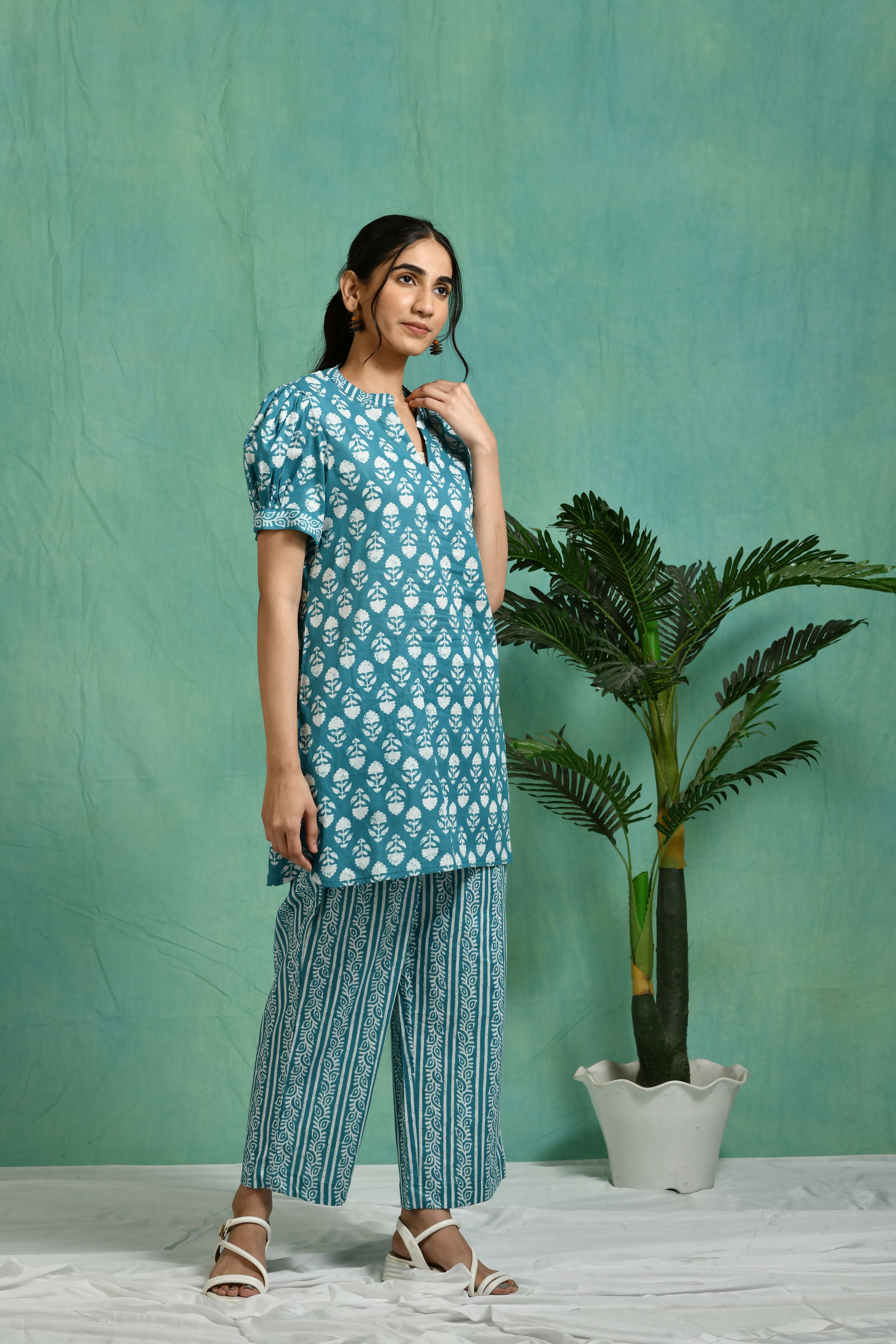 Printed cotton co-ord set