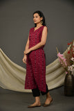 Dark Pink Sambalpuri Kurta Pant with Dupatta S5