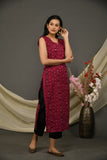 Dark Pink Sambalpuri Kurta Pant with Dupatta S5