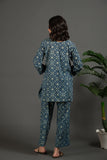 Handblock ajrakh print pure cotton coord set  AJ8