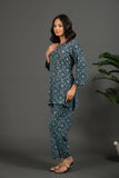 Handblock ajrakh print pure cotton coord set  AJ8