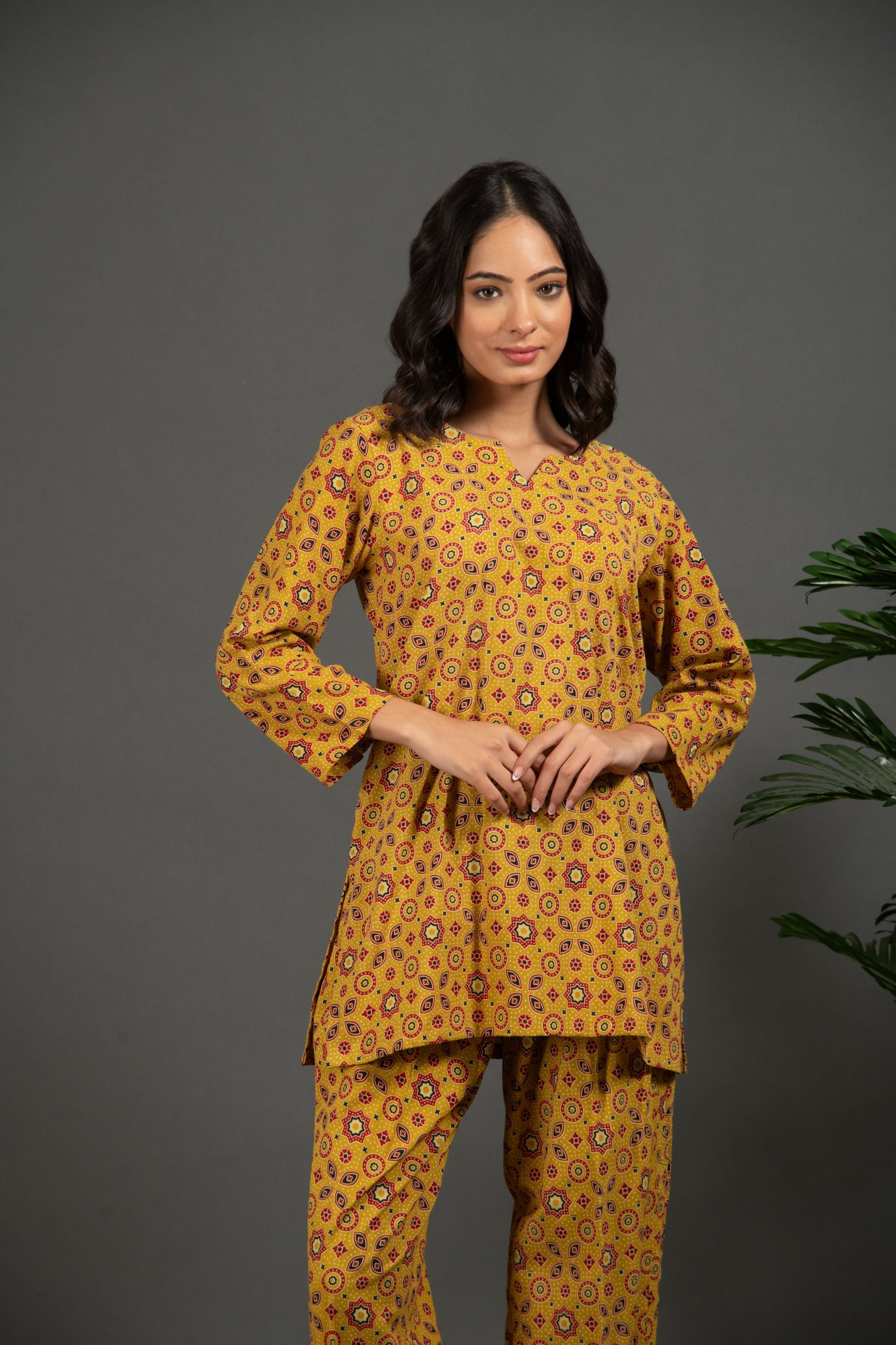 Handblock Ajrakh Print Pure Cotton Coord sets