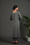 Hand Made Pure Jamdani Floral Soft and Fine Cotton Kurta with Pant and Dupatta P 09