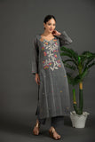 Hand Made Pure Jamdani Floral Soft and Fine Cotton Kurta with Pant and Dupatta P 09
