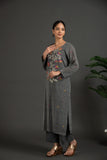 Hand Made Pure Jamdani Floral Soft and Fine Cotton Kurta with Pant and Dupatta P 09