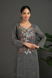 Hand Made Pure Jamdani Floral Soft and Fine Cotton Kurta with Pant and Dupatta P 09