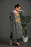Hand Made Pure Jamdani Floral Soft and Fine Cotton Kurta with Pant and Dupatta P 18