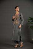 Hand Made Pure Jamdani Floral Soft and Fine Cotton Kurta with Pant and Dupatta P 18