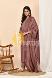 Onion embroidered silk long kurta with pant set