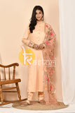 Peach long kurta with pant set