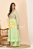 Green anarkali kurta with palazzo set