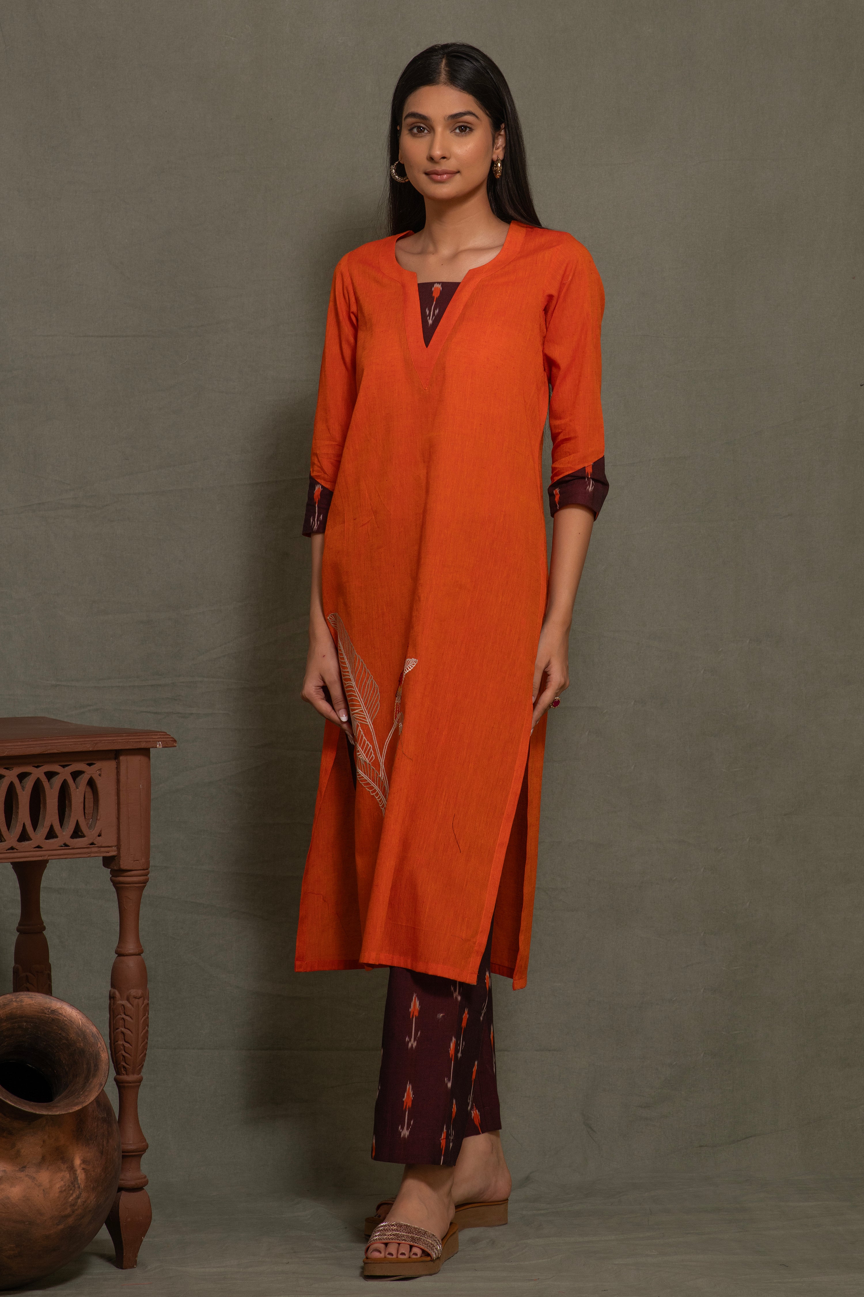 SOUTH COTTON KURTA SET WITH INTRICATE EMBROIDERY
