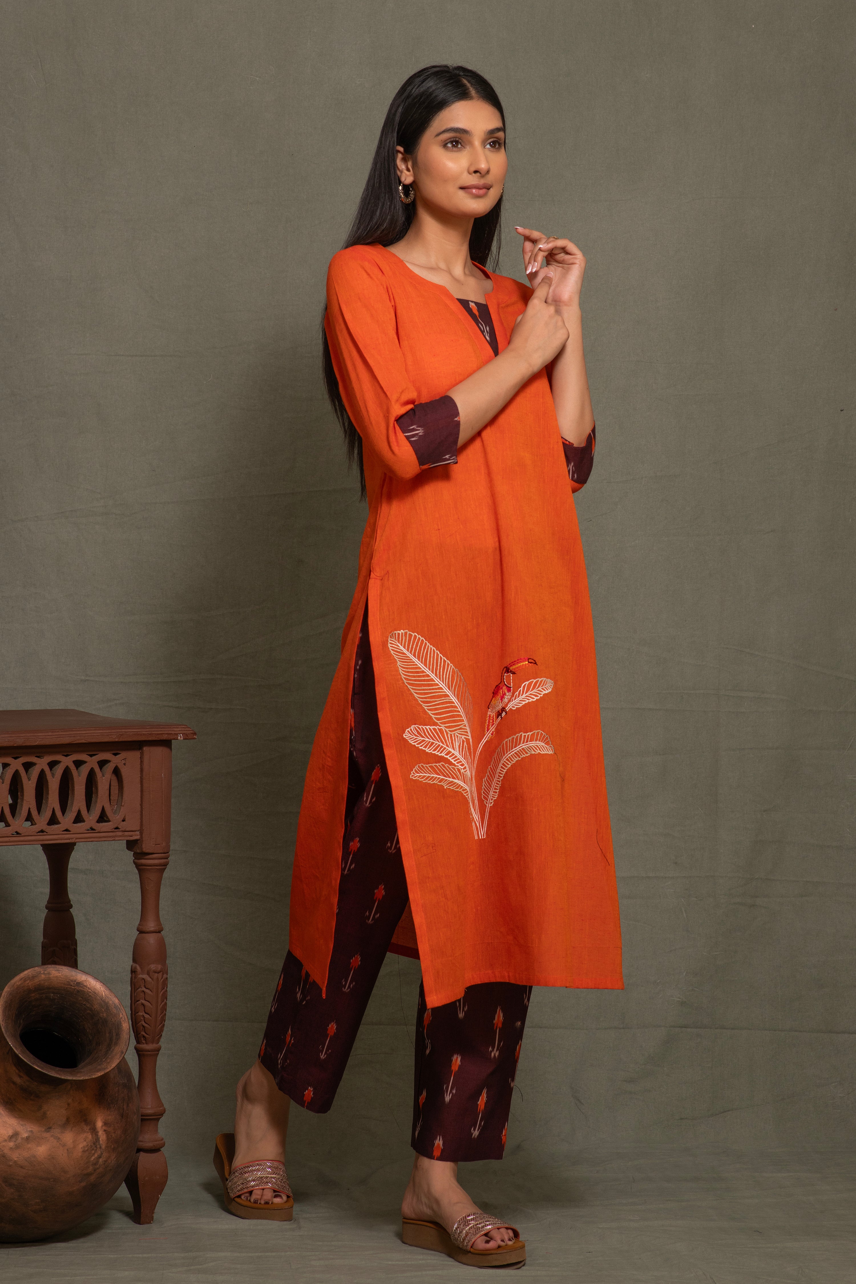 SOUTH COTTON KURTA SET WITH INTRICATE EMBROIDERY