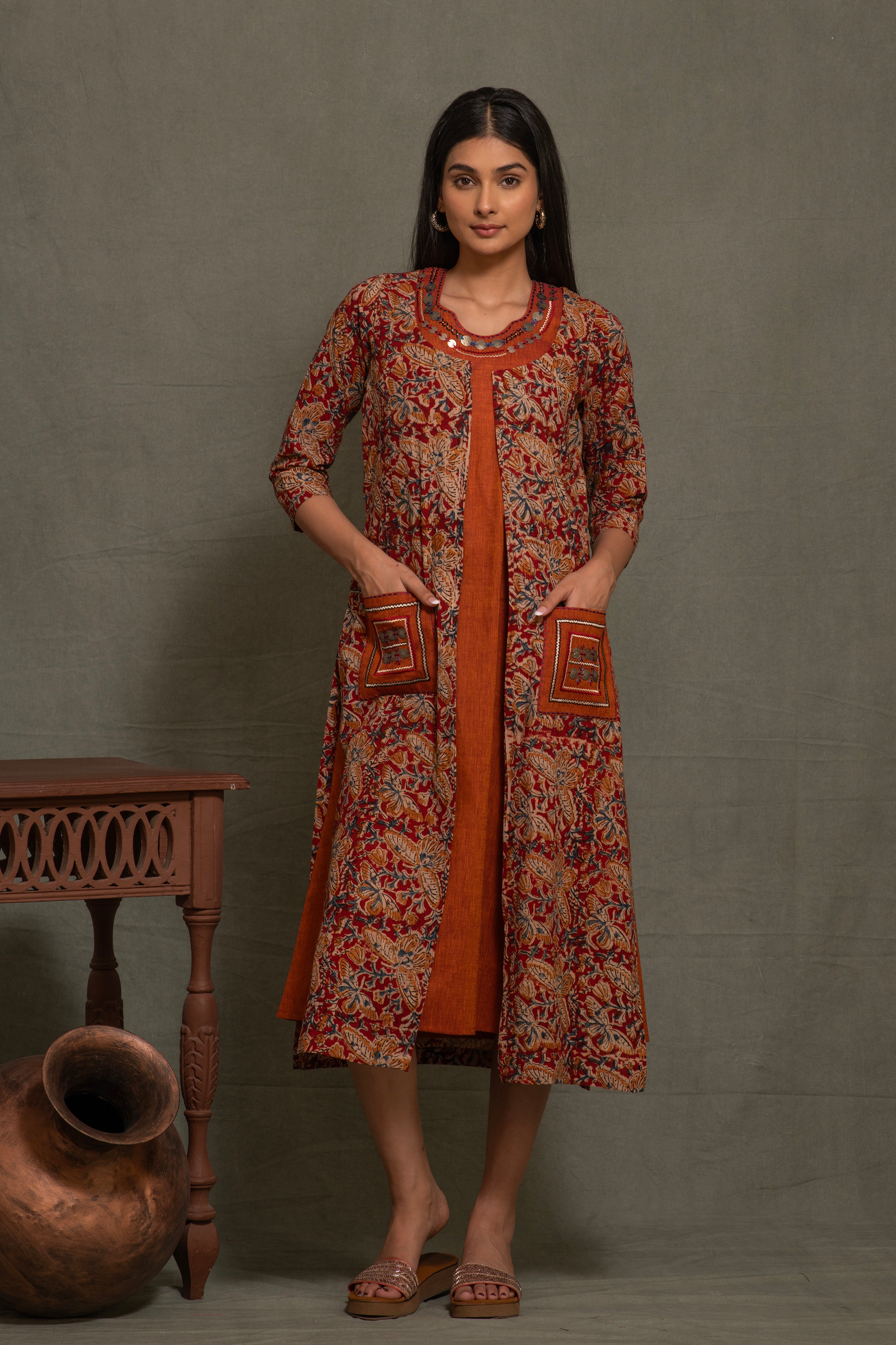 SOUTH COTTON DRESS WITH INTRICATE EMBROIDERY