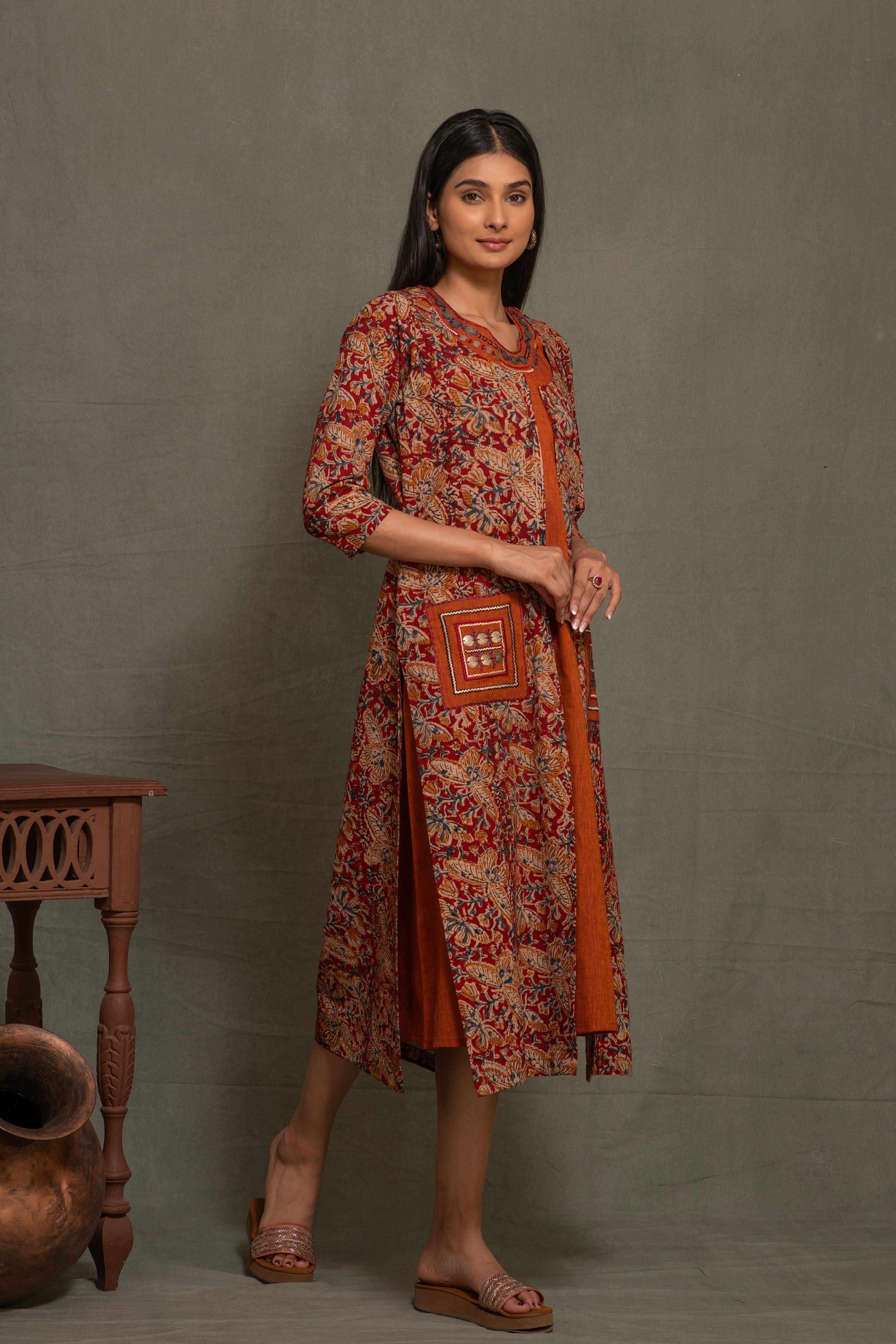 SOUTH COTTON DRESS WITH INTRICATE EMBROIDERY